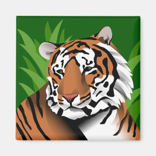 Tiger In Jungle Magnet