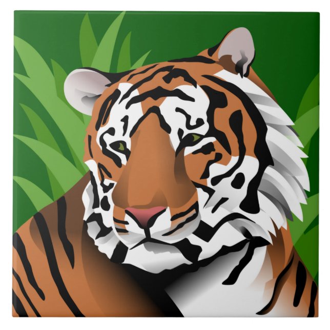 Tiger In Jungle Tile (Front)