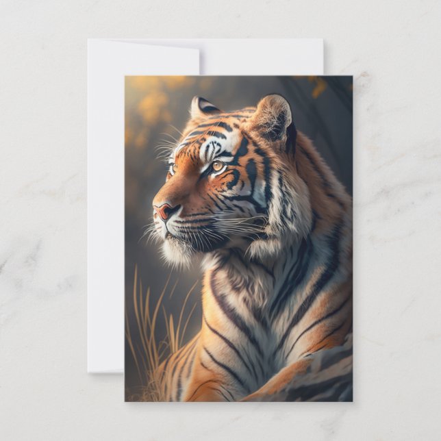 Tiger In Nature 3.5" x 5" Flat Thank You Card  (Front)