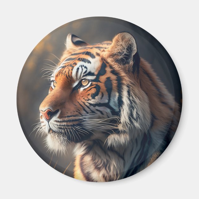 Tiger In Nature Standard, 2¼ Inch Circle Magnet  (Front)