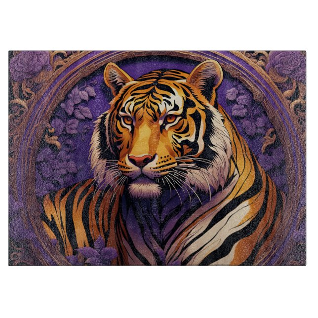 Tiger in purple cutting board (Front)