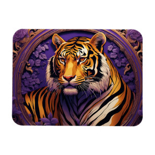 Tiger in purple magnet