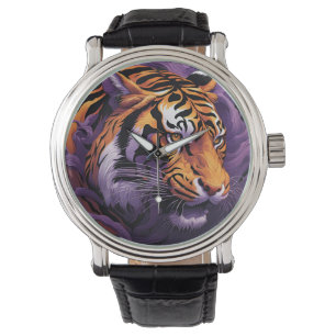 Tiger in purple watch