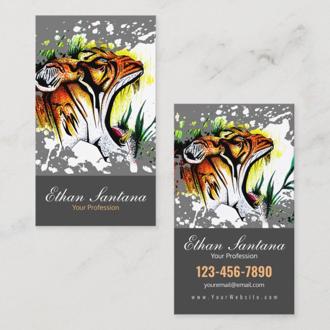 Tiger In The Wild Business Card (Front/Back)