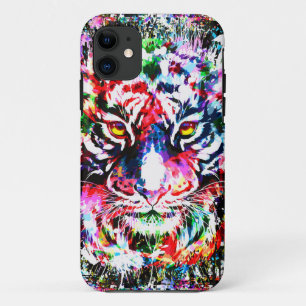 Tiger iPhone 11 Case   Colourful   Abstract Art