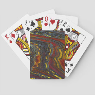 Tiger Iron In Red, Yellow, Blue Playing Cards