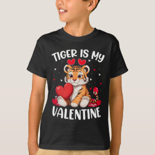 Tiger Is My Valentine Love Hearts Tiger Valentines T-Shirt