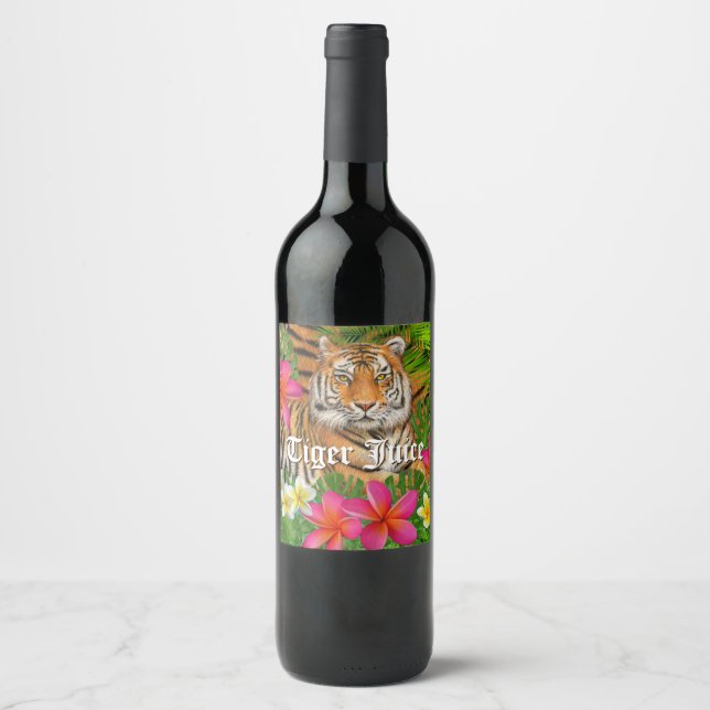 Tiger Juice wine bottle label (Front)
