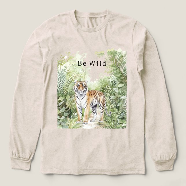 Tiger Jungle Be Wild Tri-Blend Shirt (Design Front)