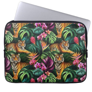 Tiger Jungle Dreams Seamless Surface Pattern Laptop Sleeve