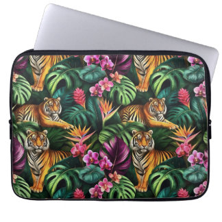 Tiger Jungle Dreams Seamless Surface Pattern Laptop Sleeve