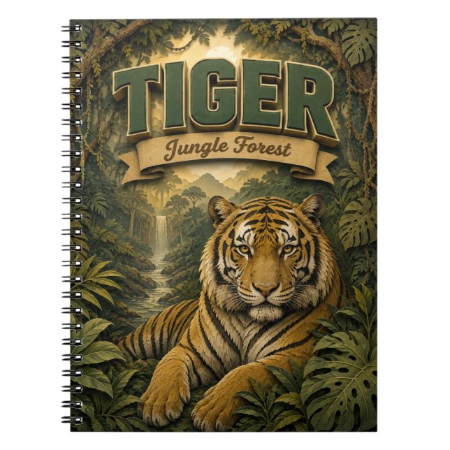 Tiger Jungle Forest POPCUT Notebook (Front)