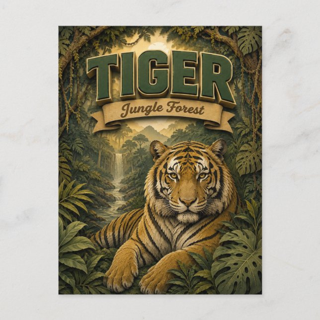 Tiger Jungle Forest POPCUT Postcard (Front)