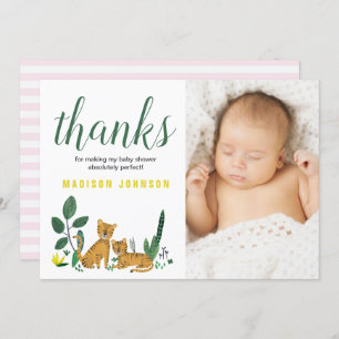 Tiger Jungle   Thank you   Baby Shower Photo Card