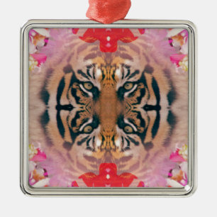 Tiger Kaliedi Digital Art Metal Tree Decoration