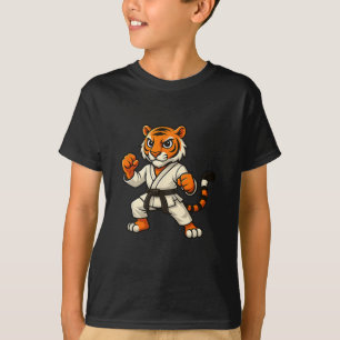 Tiger Karate Funny Black Belt Boys Girls Kids  T-Shirt