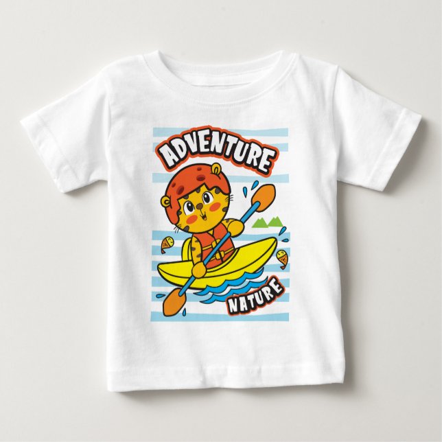 Tiger kayaking  baby T-Shirt (Front)