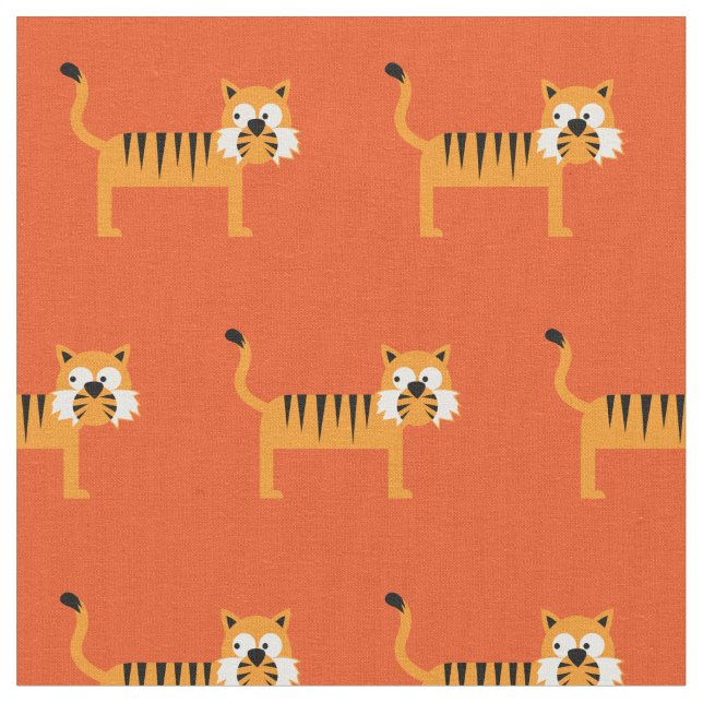 Tiger Kid Baby Nursery Orange Cat Fabric (Close Up)