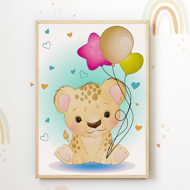 Tiger Kids Room Poster Safari Nursery Print (Creator Uploaded)