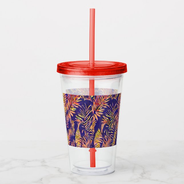 Tiger Leaf Acrylic Tumbler (Front)