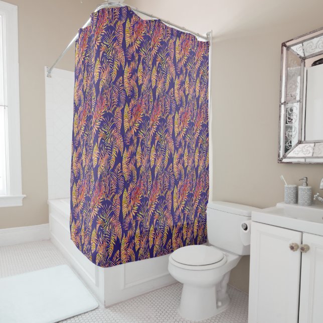Tiger Leaf Shower Curtain (In Situ)