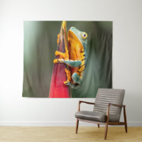 Tiger Legged Monkey Tree Frog Green Orange