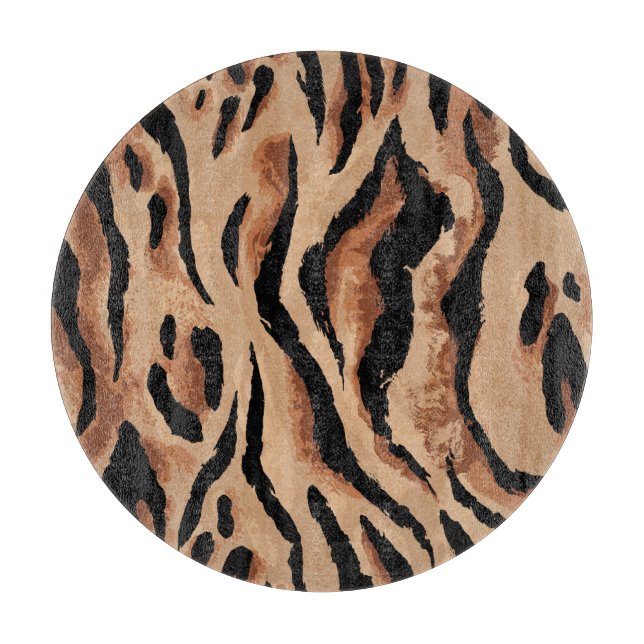 Tiger Leopard: Animal Skin Seamless Cutting Board (Front)