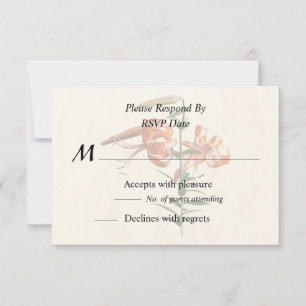 Tiger Lilies And Buds RSVP Card