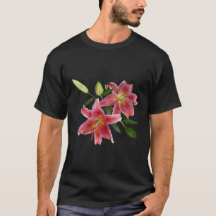 Tiger Lilies Flowers Art Illustration T-Shirt