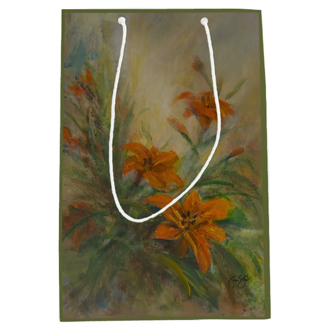 Tiger Lilies Medium Gift Bag (Front)