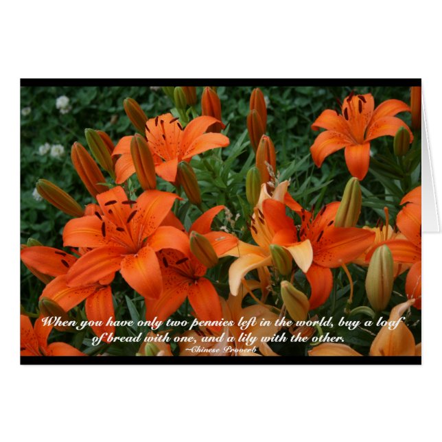 Tiger Lilies Motivational Note Card (Front Horizontal)