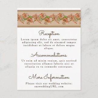 Tiger Lilies Wedding Enclosure Card