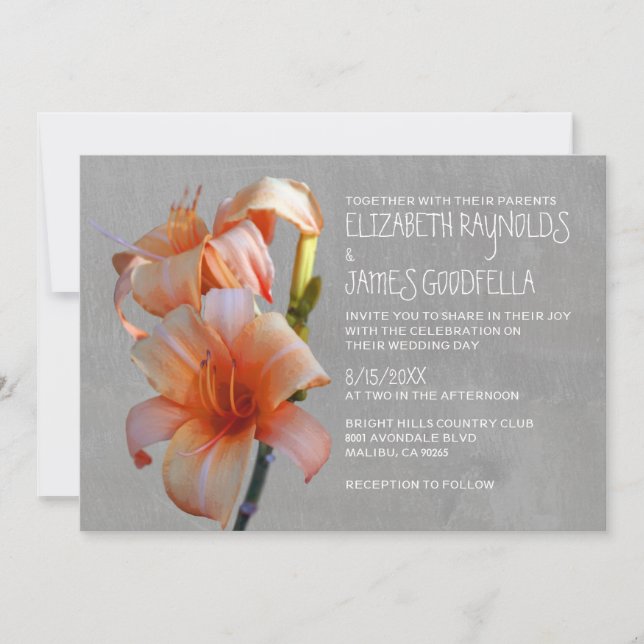 Tiger Lilies Wedding Invitations (Front)