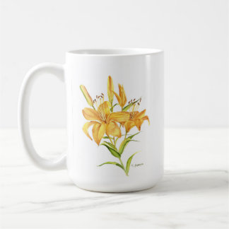 Tiger lily and its meaning. coffee mug