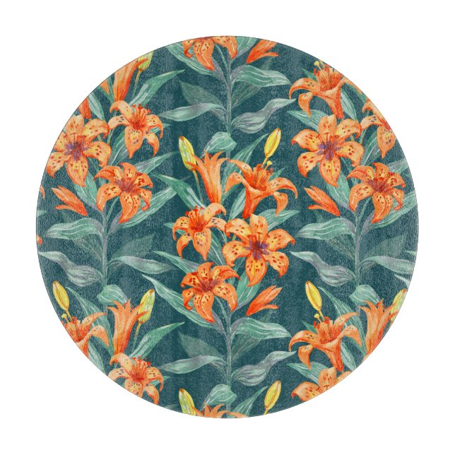 Tiger Lily Cutting Board (Front)