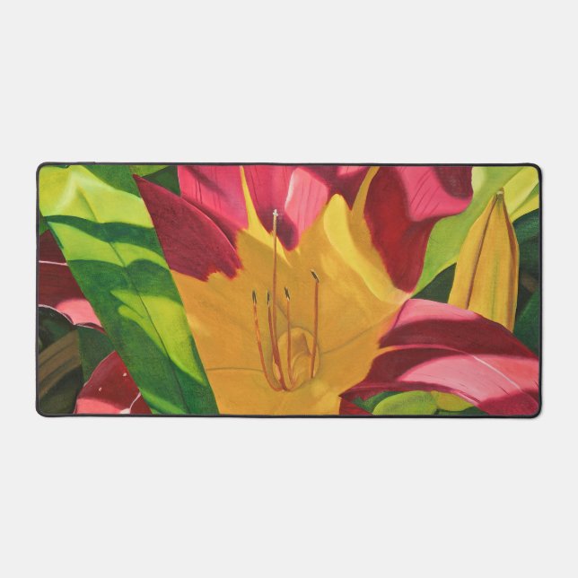 Tiger Lily Floral Desk Mat (Front)
