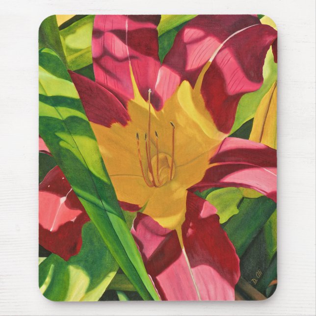 Tiger Lily Floral Mouse Pad (Front)