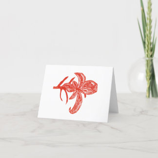 Tiger Lily Japanese Style Block Print Card