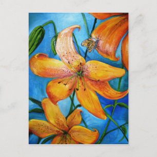 Tiger Lily Orange Floral Postcard
