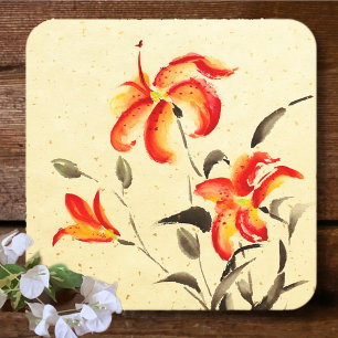 Tiger Lily - red Coaster
