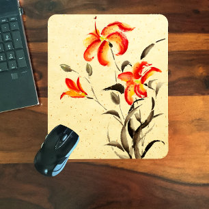 Tiger Lily - red Mouse Pad