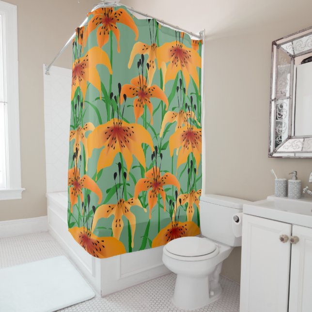 Tiger Lily Shower Curtain (In Situ)
