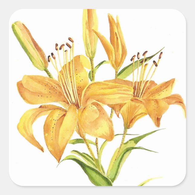 Tiger lily square sticker (Front)