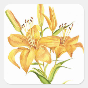 Tiger lily square sticker
