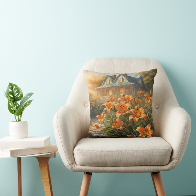 Tiger Lily Symbolism Cushion (Chair)