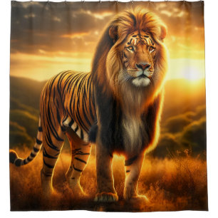 Tiger Lion Shower Curtain