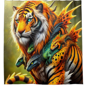 Tiger Lizard King Shower Curtain