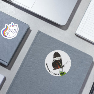 Tiger Longwing Butterfly Photo Earth Day Classic Round Sticker