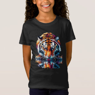 Tiger looking at Reflection in Water T-Shirt