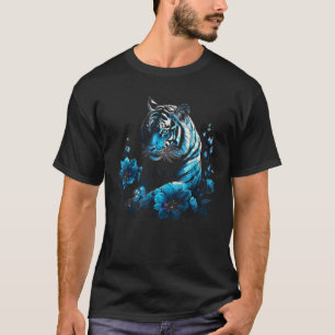 Tiger Lover Artwork Flower Animal Motif Tiger 9 T-Shirt